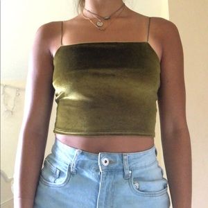 Velvet spaghetti strap cami